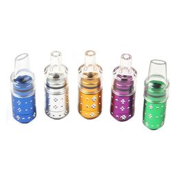 Colorful Multiple Styles Transparent Removable Filter Mouthpiece Mini One Hitter Smoking Handpipe Dry Herb Tobacco Pipes Pattern Decoration