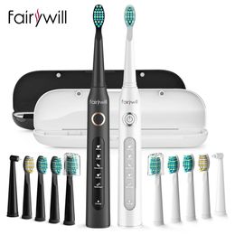 Upgrade Your Oral Care Routine with Fairywill Sonic Electric Toothbrushes - 5 Modes, Smart Timer, Rechargeable, Whitening, 10 Brush Heads Included for Adults and Kids
