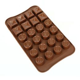 24 Cavity Food Grade Silicone Cake Mould Fondant Silicone Round Square Shape Jelly Candy Chocolate Mould Kitchen Gadgets