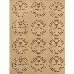 Love Heart Thank You Stickers Originality Self Adhesive Sticker Hand Made Sealed Gifts Label Packaging Multi Function 0 17xy F2