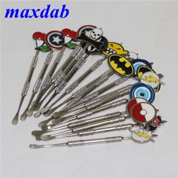 Smoking oil wax dabber tool kit with cool logo design silver Colours dabbers tools glass bong water pipe