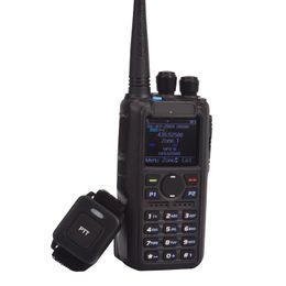 Freeshipping PLUS Ham walkie talkie dual band digital DMR and Analogue GPS APRS bluetooth PTT Two way radio with PC Cable