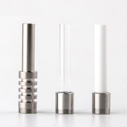 Smoking Portable Titanium Ceramics Quartz Nails Replaceable Tip Straw Innovative Design For Glass Bong Silicone Smoking Tube Accessories DHL