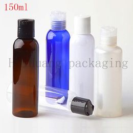 50pcs 150ml empty Disc top cap plastic bottles containers, empty plastic liquid PET bottles for cosmetics