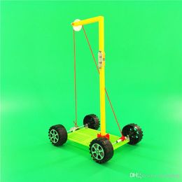 school student gravity trolley DIY small making small invention science physics experiment hand-made puzzle assembling toy