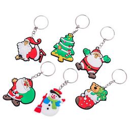 New version of the cartoon cute Santa Claus keychain Men and women Christmas gift pendant couple key ring ornaments dhl fast ship