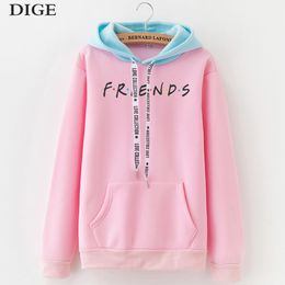 2019 New Friends Printing Hoodies Sweatshirts Harajuku Crew Neck Sweats Women Clothing Feminina Loose Women's Outwear Fall B0314 CX200808