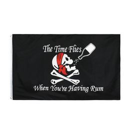 TIME FLIES Pirate Flag , New Products Arrival ,Double Stitched All Countries Advertising, Outdoor Indoor Usage, Drop shipping