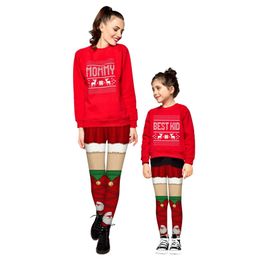 Elk Digital Printing Parents And Children's Small Leggings Sports Pants Women's European And American Tight Pants Hot New Products