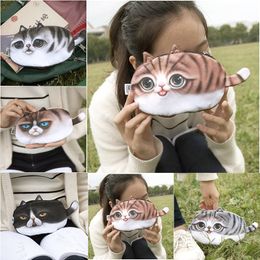 Cute Cartoon 3D Printing Cat Coin Purse Kids Handbag Cosmetic Bag Mini Bags ID Card Wallet With Zipper