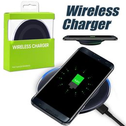 Wireless Chargers For iPhone X Qi Wireless Charger Pad Wireless Charging Cord For Samsung Note 8 Galaxy S6 S7 with USB Cable With Boxes