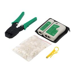 Network Cable Tester Tools Kits 4 in 1 Portable Ethernet RJ45 Head Crimping Crimper Stripper Punch Down