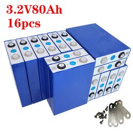 2020 NEW 16PCS 3.2V 80Ah Lithium Iron Phosphate Cell lifepo4 battery solar 24V160Ah 48V80Ah cells not 120Ah100Ah EU US TAX FREE