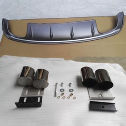1 set High quality Auto Parts Body Kits PP Rear Lip+Stainless Steel Exhaust pipe For A3 S3 bumper diffuser+Muffler tip