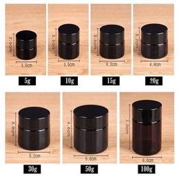 5g 10g 15g 20g 30g 50g 100g Amber Brown Glass Face Cream Jar Refillable Bottle Cosmetic Makeup Lotion Storage Container Jar