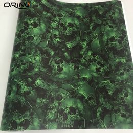 Green Skull Sticker Car Sticker Bomb Vinyl Wrap With Air Release DIY Styling Decal Motorbike Car Film Wrapping Foil