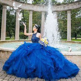 Royal Blue Quinceanera Dress Lace Applique Beaded Sweet 16 Dress vestido de 15 anos off the Shoulder Pageant Party Gowns