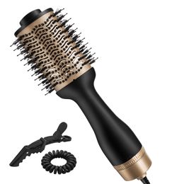 One-step Dryer Volumizer Hot Air Negative Ion Salon Hair Styler Curler Straightener Blow Spin Brush for Women DS