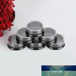 1000pcs 3g Round Clear Screw Cap Lid with Black Base empty Plastic Container Jars for Cosmetic Cream Pot Makeup Eye Shadow Nails Powder