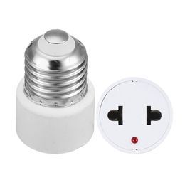 E27 Base Lamp Holder Bulb Adapter Converter until US Plug 2 Hole Flat Socket for Home Fluorescent LED Lamps Conversion AC220V