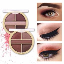 MISS ROSE 5 Color Glitter Matte Eye shadow Palette Makeup Glitter Pigment Eyeshadow Palette