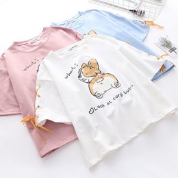 Kids t shirt t shirts Teenage Girls Tops &Tees Cotton Round Neck Summer Solid