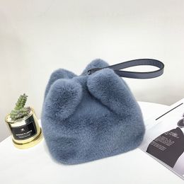 Designer- Cylinder Shaped Handbags Women Plush Bucket Bags Fashion Ladies Crossbody Messenger Bag Party Bolsas Tote Bag