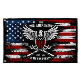 Amendment eagle flag , National Flying 3x5ft Hanging National 100% Polyester Single Side Printing 100D , Free Shipping