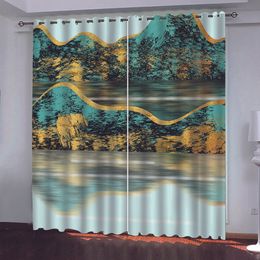 Beautiful 3D Curtain Elegant flower Curtains For Living Room Bedroom Abstract landscape Drapes Custom any size