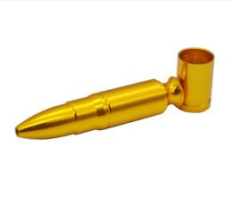 Metal pipe bullet creative pipe free rotating portable two piece bullet cigarette holder