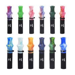 Cool Colourful Resin Stainless Steel Necklace Hookah Shisha Smoking Mouthpiece Tip Mouth Holder Silicone Hose Hang Rope Sling Lanyard DHL