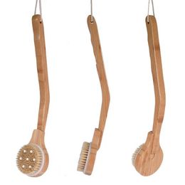 New product massage brush PPR soft bead curved handle shower brush boar bristle body brush
