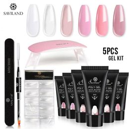 5 Pcs Nail gel Kits UV Gel Nail Polish Hard Builder Extension Gel Fast Building for Manicure Tools Nail Art Kit