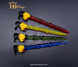 2021 New cute dogs glass dab tool straw 9 Pattern Design Dabber Tool smoking accessories pipes for quartz Wax Oil Rigs bongs