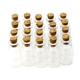 2ml Vials Clear Glass Bottles With Corks Mini Glass Bottle Wood Cap Empty Sample Jars Small 16x35x7mm(HeightxDia) Cute Craft