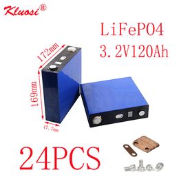 KLUOSI 24PCS LiFePO4 Battery 3.2V120Ah 24S/72V Pack FOR Solar Energy Storage Inverter EV Marine RV Golf US/EU TAX FREE