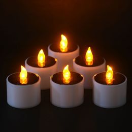 1 pcs/set Plastic Solar Energy Candle Yellow Solar Power LED Candles/Flameless Electronic Tea Lights Lamp for Outdoor