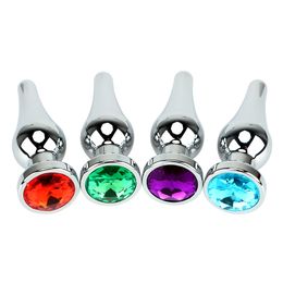 Butt Plug With Diamond Sex Toys for Women and Men Metal Anal Plugs Stainless Steel Fetish Chastity Adult Product