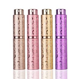 10ML Embossed Rotary Perfume Bottle Metal Sub-bottomed Sterilization Alcohol Spray Bottle Aluminum Spray Convenient Carrying Bottle