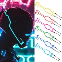 Motorcycle Helmet-Lights Durable Flashing Stripe Helmet Stickers Night Motocross Riding Helmets Kit Waterproof Bar LED Light S337W