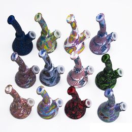 2020 Silicone Bong 6.4 Inch Beaker Base Water Pipes cartoon printing 14mm female unbreakable bongs Silicone Downstem &