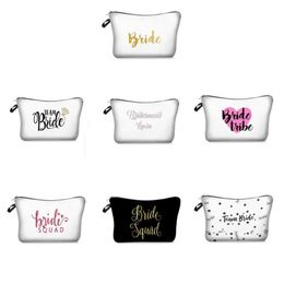 Printed Bride Cosmetic Bag Bridesmaid Gift Wedding Decoration Bachelorette Party Bridal Shower Team Bride Gift Party Favour