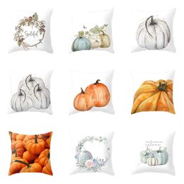 2019 Modern Simple Decorative Happy Halloween 45cm*45cm Pillow Cases Happy Fall Yall Linen pillow Cover Home Decorative