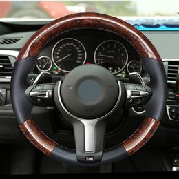 Black Genuine Leather Suede Car Steering Wheel Cover for BMW M Sport F30 F31 F34 X1 F07 X2 F10 F11 F25 F32 F33 F36 X3 F39 F48266y