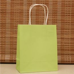 18x15x8cm 50pcs/lot Light Green Paper Hand Carry Bags Recyclable Gift Jewellery Packaging Shopping Bags For Boutique Z185