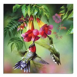 flower bird 20x20 Needlework Square Embroidery Diy Diamond Painting Drill Rhinestone Full Pasted Pattern Decoration Paintings