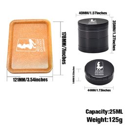 Women Cigarette 420 Rolling Tray with 1pc Tobacco Grinder 4 Parts for Herb Grinder Gift for Smoking Accessories