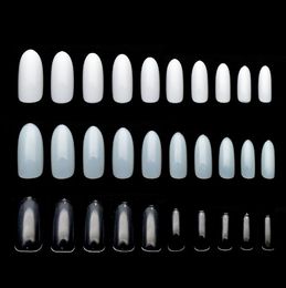 Nail Tips 100pcs Clear/Natural/White Ultrathin False Nails Acrylic Oval Full Cover Detachable Nails Rrubber Fake Nails JZJ3014