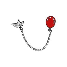 Fashionable Cute Cartoon Movie IT Boat & Balloon Metal Alloy Pin Badge Brooch