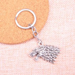 New Keychain 32*44mm ice and fire dire wolf Pendants DIY Men Car Key Chain Ring Holder Keyring Souvenir Jewellery Gift